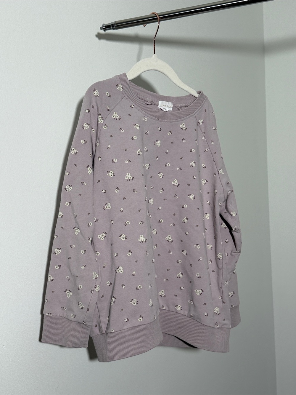 Jamie Kay Kid's Floral Crewneck Sweater in Dusty Lavender